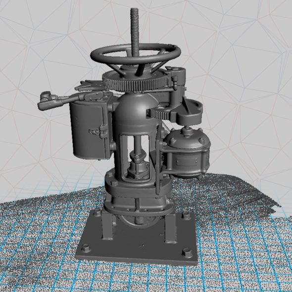 a 3d scan of a complicated mechanical part scanned with artec 3d scanners
