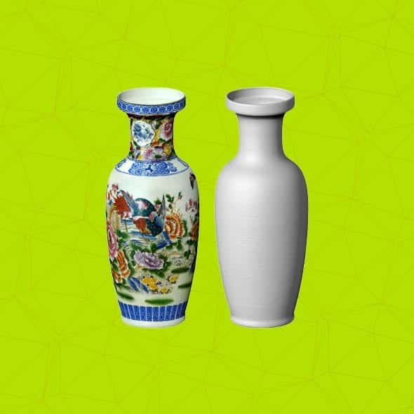 texture applied to a vase that was scanned in artec studio 15 3d software